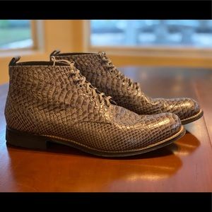 Stacy Adam’s Snakeskin Print Leather Boots